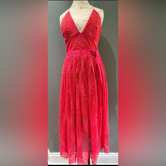 NWT Free People Size 10 Matchpoint Midi Dress Deep V-Neck Sleeveless - Picture 11 of 13